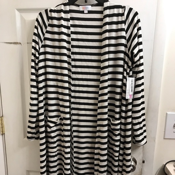 Lularoe Sarah Medium Black/white stripe - Picture 3 of 3